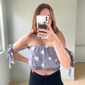Off-the-shoulder crop top